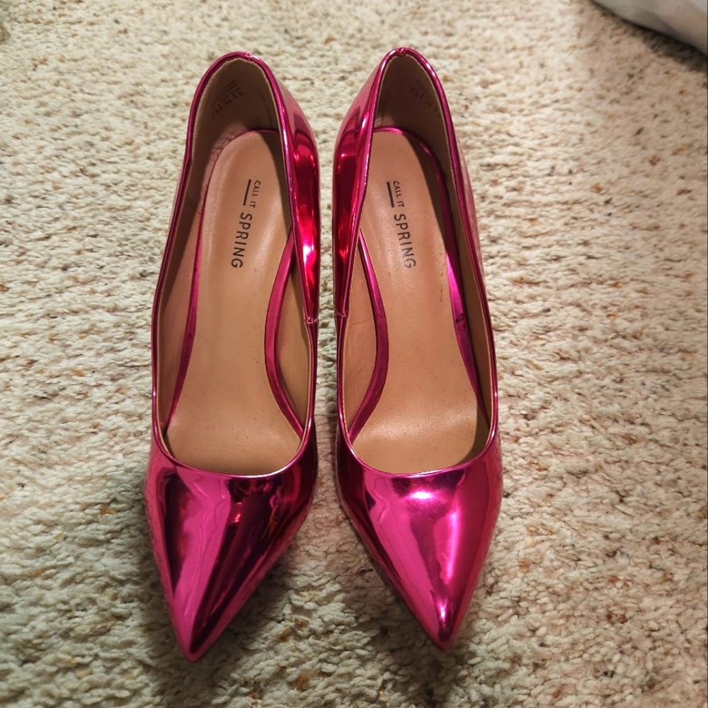 Metallic Pink Pumps 7.5